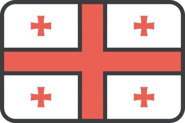 Gürcistan bayrağı, vektör illüstrasyonu 