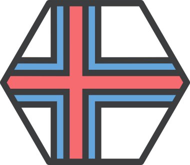 Faroe adası ülke bayrağı, vektör illüstrasyonu 