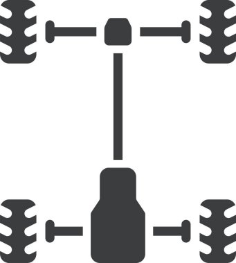 Araba lastiği ikonu. Web için bisiklet vektör simgelerinin basit illüstrasyonu