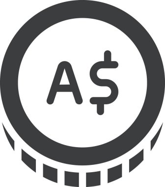 Avustralya Doları. Web simgesi vektör illüstrasyonu