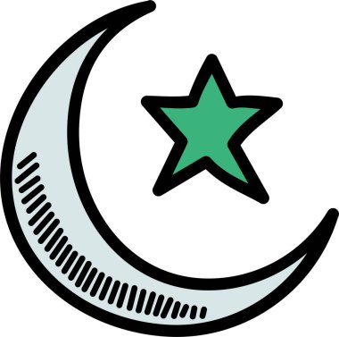 hilal ay vektör simgesi, basit tasarım