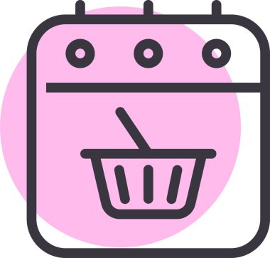 Alışveriş sepeti simgesi, vektör illüstrasyonu 