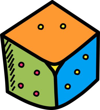 zar. Web simgesi basit illüstrasyon