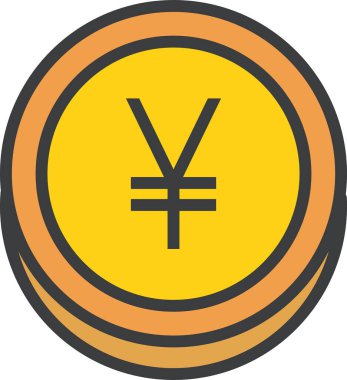 yen para birimi web simgesi, basit vektör illüstrasyonu