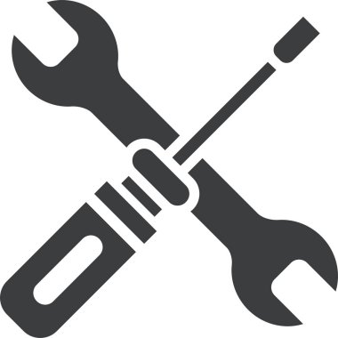 araç simgesi. Bu düz raster sembolü beyaz arkaplanda gri ve mavi renklerle çizilir.