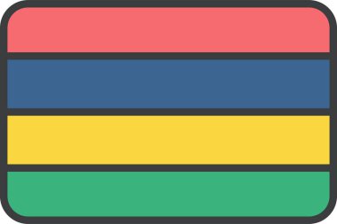 Mauritius ülke bayrağı, vektör illüstrasyonu 