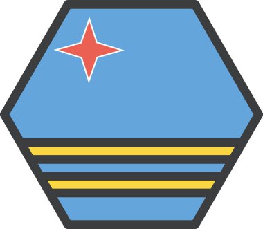 aruba ülke bayrağı, vektör illüstrasyonu