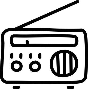 Radyo. Web simgesi basit illüstrasyon 