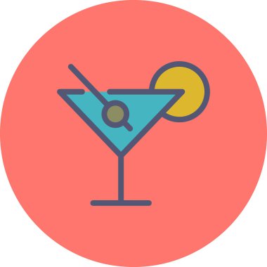 Kokteyl. Web simgesi basit illüstrasyon 