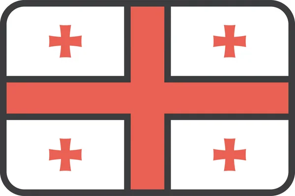 Georgiska Flagga Vektor Illustration — Stock vektor