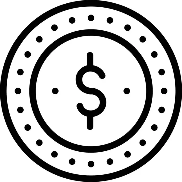 Een Dollar Web Icoon Eenvoudig Ontwerp — Stockvector