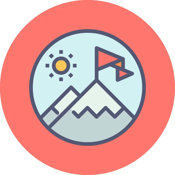 Schöne Berge Web Ikone Einfaches Design — Stockvektor