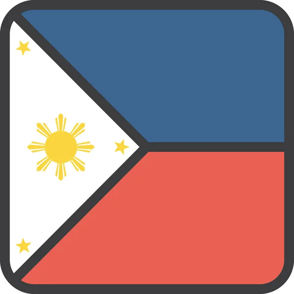 Philippines Drapeau Pays Illustration Vectorielle — Image vectorielle