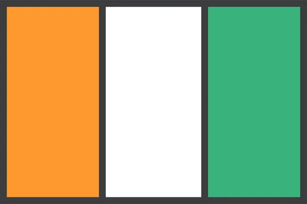Flaga Kraju Wybrzeże Kości Słoniowej Ilustracja Wektora — Wektor stockowy