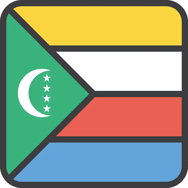 Флаг Страны Коморских Островов Векторная Иллюстрация — стоковый вектор