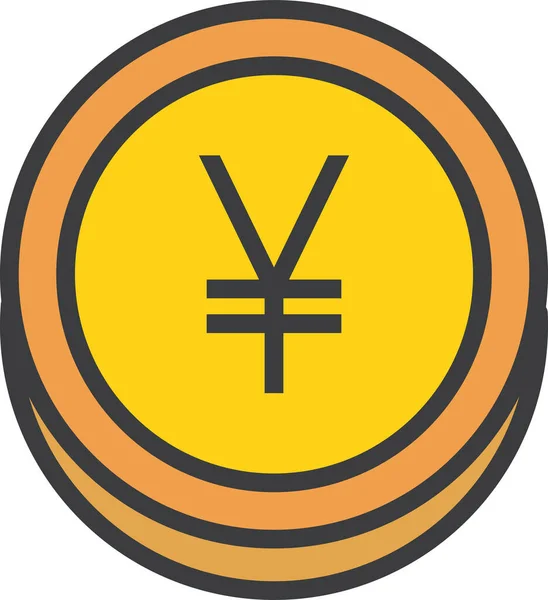 Yen Currency Web Icon Simple Vector Illustration — Stock Vector