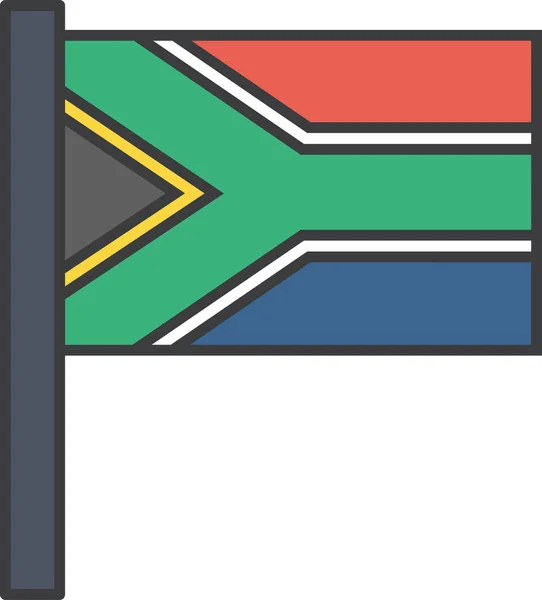 África Del Sur Bandera Del País Vector Ilustración — Vector de stock