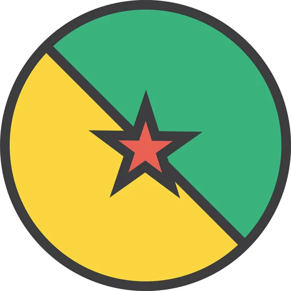 Bandiera Nazionale Della Guiana Francese Illustrazione Vettoriale — Vettoriale Stock