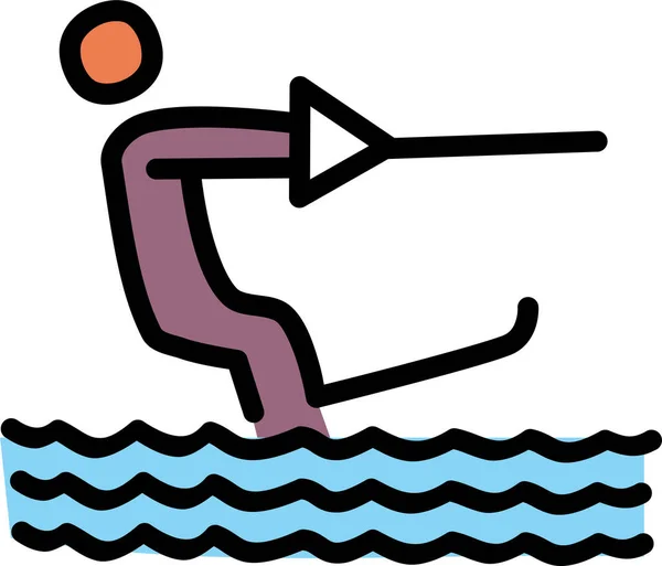 Wakeboarding Web Icon Vektor Illustration — Stockvektor