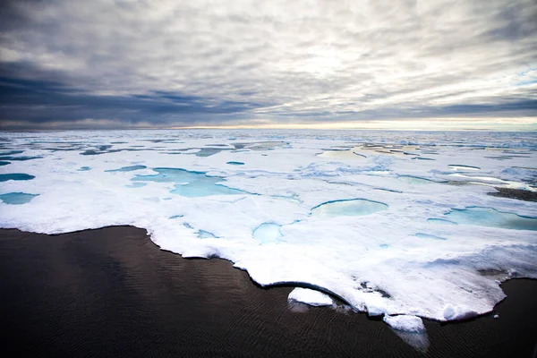 Kuzey Kutbu Nun Mavi Deniz Buzlarında Yelken Açarak — Stok fotoğraf