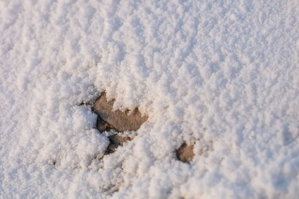 Schöne Textur Von Schnee Schönes Sonnenlicht Zeigt Die Textur Und — Stockfoto