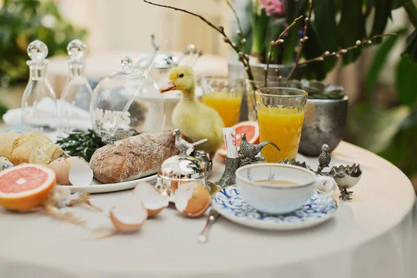 Güzel ve rahat Paskalya sofrası dekorasyonu