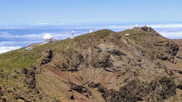 Roque de los Muchachos 'dan panoramik manzara, La Palma' nın en yüksek dağı, Kanarya Adaları, İspanya