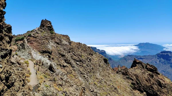 Blick vom Roque de los Muchachos, dem höchsten Berg von La Palma, Kanarische Inseln, Spanien — Stockfoto