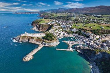 Luarca village, aerial view, Asturias, Spain