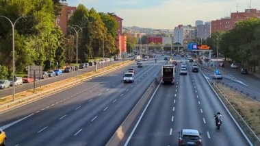The A-42 motorway, which runs from Toledo to Madrid, entering Madrid in the morning, Madrid, Spain, Europe