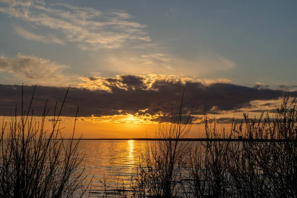 Coucher de soleil sur le golfe de Finlande — Photo