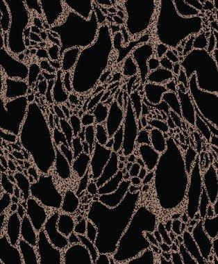 Kusursuz anormal hayvan deseni. Düzensiz hayvan deseni. Siyah arka planda modaya uygun soyut çizgiler. Moda ve iç tekstil için düzensiz moda tasarımı. 