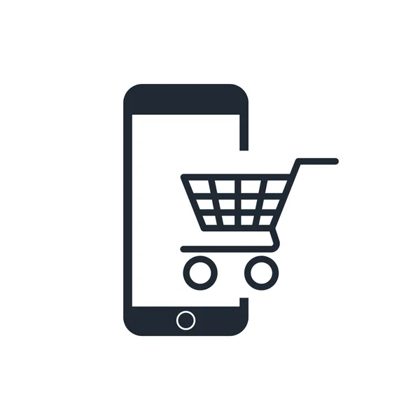 Symbol mobiles Einkaufen — Stockvektor