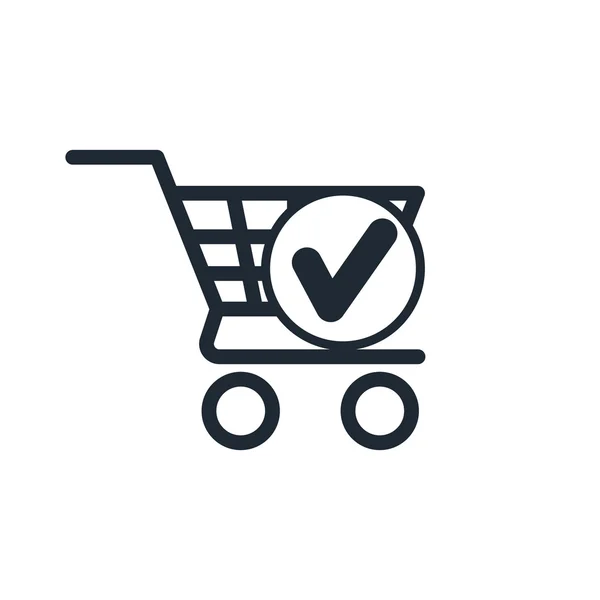 Icon shopping cart chek — Stock Vector