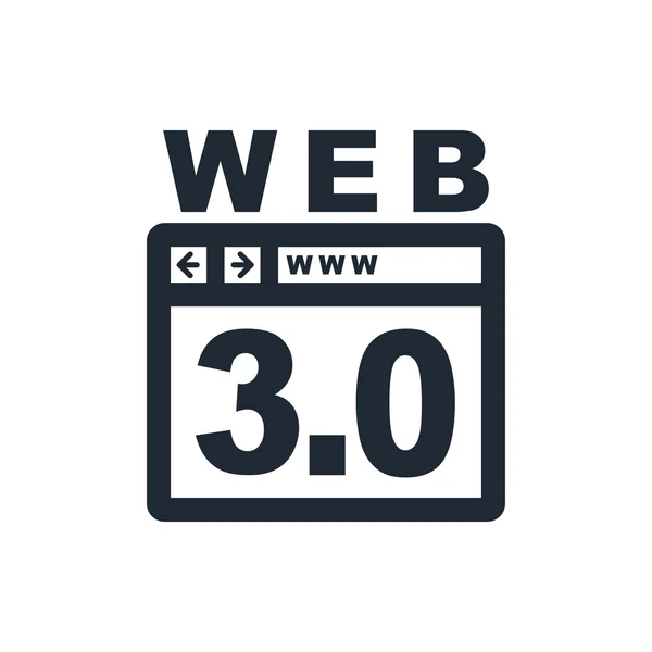 Ikonen web 3 0 — Stock vektor