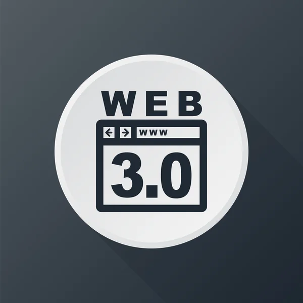 Ícone web 3 0 — Vetor de Stock