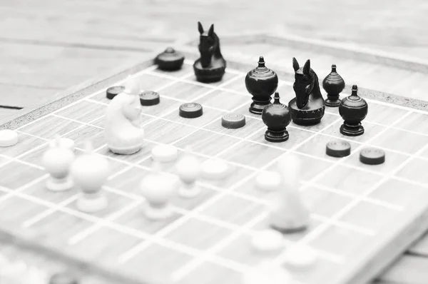 B&W Chess Thailand. Ultimate Brain Games, selective focus