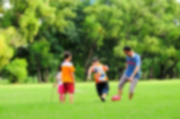 Blurry Family Playing Park Background — Stock Photo, Image
