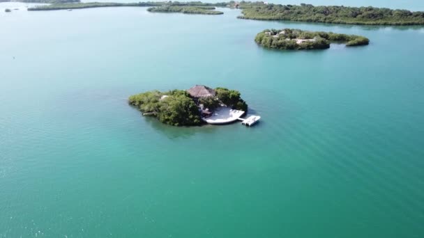 Video Che Avvicina Paradiso Insulare Nelle Isole Del Rosario Cartagena — Video Stock