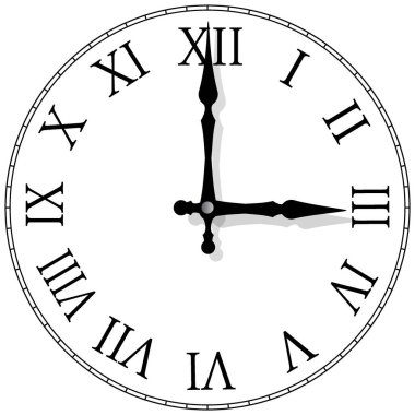 Bir saatin düz vektör çizimi