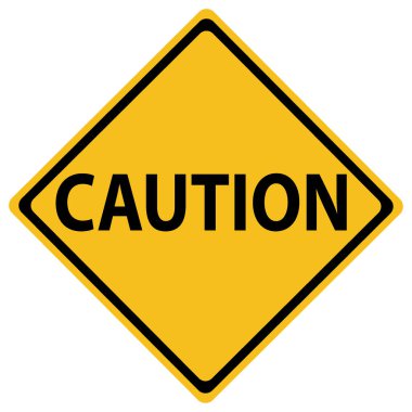 Beyaz arka planda bir uyarı konsepti ile yol işareti