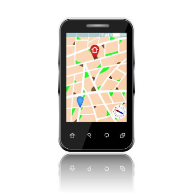 Cep Telefonu Aygıtı ve Ulaşım Konseptinde GPS Navigasyonu