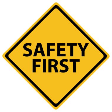 Güvenlik. Beyazın üzerindeki ilk yol işareti.