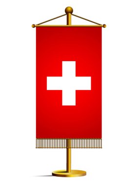 İsviçre 'nin 3D bayrağı izole