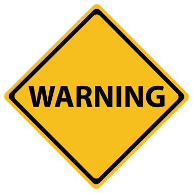 Uyarı yol işareti beyazda izole edildi