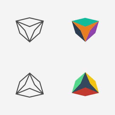 Satırında yaratıcı kutular ve renkli vektör tasarımı