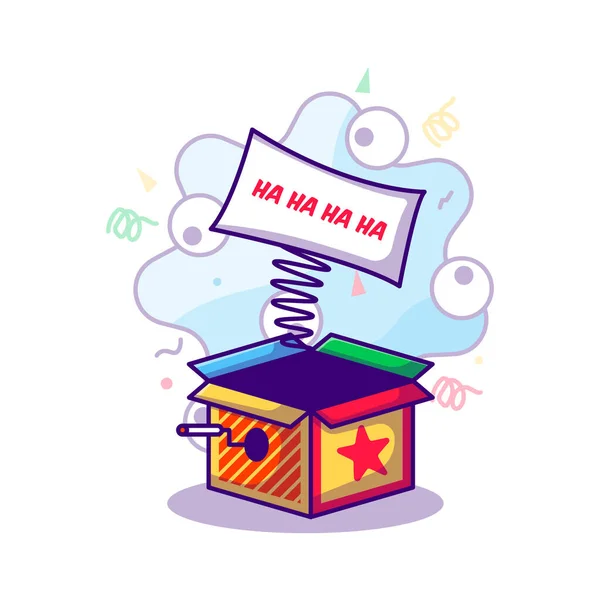 Surprise Box Message Fools Day Vector Icon Illustrations April Day — стоковый вектор