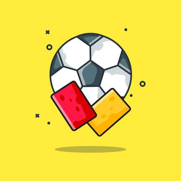 Fotbal Card Vector Icon Ilustrație Stil Desene Animate Plat Pentru — Vector de stoc