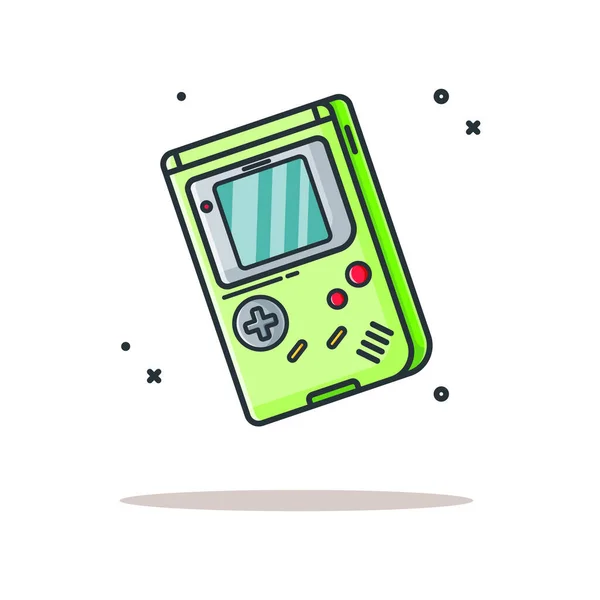 Illustration Icône Vectorielle Gameboy Dans Style Bande Dessinée Plate Pour — Image vectorielle