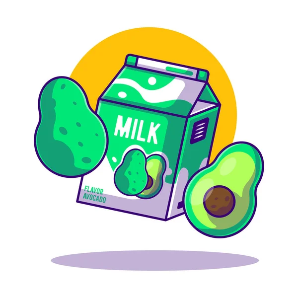 Avocado Milk Vector Cartoon Illustration Weltmilchtag Icon Concept White Isolated — Stockvektor